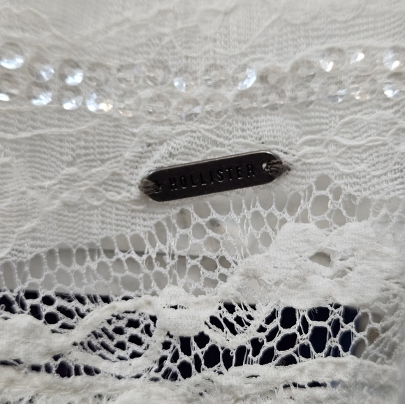 NWT Hollister Ivory Lace & Sequin Mini‎ Skirt Size Large Juniors V32 - Picture 5 of 10
